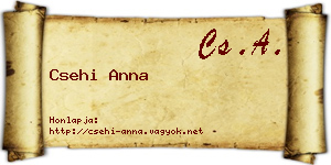 Csehi Anna névjegykártya